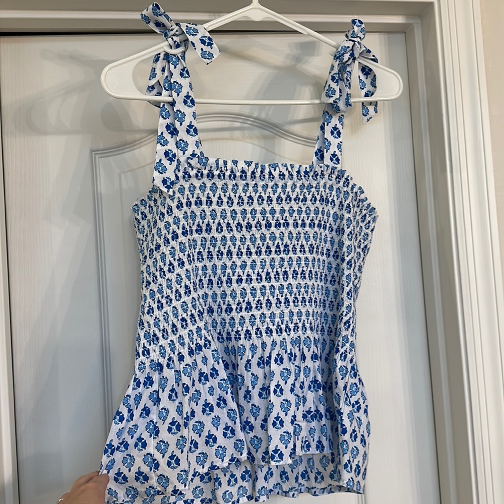 Jcrew Size M smocked peplum top